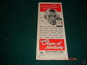 1949 Kentucky Whiskey A Blend Cream Double Rich ad  