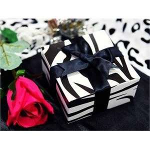  100 4x4x2 Black and White Zebra Wedding Favor Cake Gift 