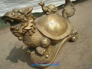 Bronze statue of the Chinese Dragon turtle beast Figure  