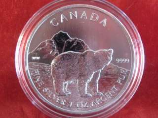 2011 PURE Silver $5 Canadian GRIZZLY BEAR .9999 1 OZ. ~ #2 of Wildlife 