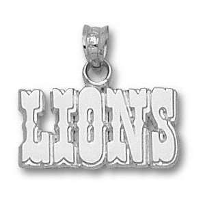 Detroit Lions Solid Sterling Silver LIONS 5/16 Pendant:  