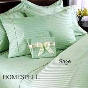   Count Sateen Stripe 4 Pc Comforter Set   Sage Full.