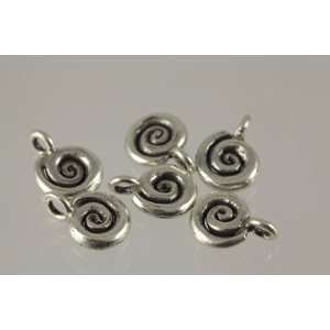 Cute Spiral Thai Sterling Silver Charms Karen Handmade From Thailand 