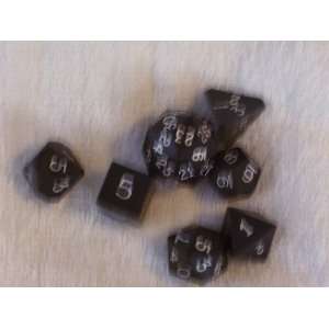 Black Set of 7 Dice 1 Each 4, 6, 8, 10, 12, 20 & 30 Sided 