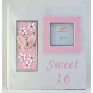   16th Birthday Large Fabric Pink and White Photo Album 