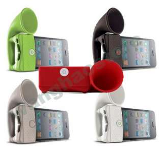 1X New Cute Horn Stand Speaker for Apple iphone 4 4G  