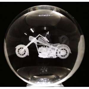   3d Laser Crystal Ball Motocycle + 3 Led Light Stand 