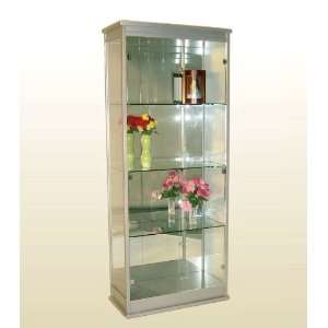   Chintaly Imports Wood & Glass Curio Cabinet in Silver