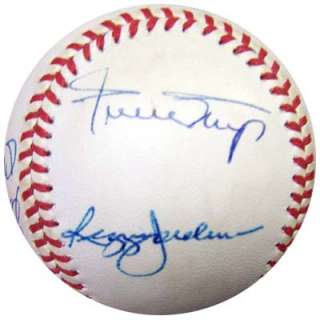 500 HR Club Autographed NL Baseball (9 Signatures) Mantle Mays Aaron 