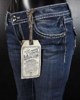 NWT Womens LA IDOL Bootcut Jeans HUGE CRYSTALS & STUDS! 1049LP  