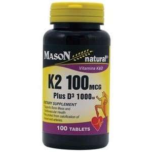  3 Pack Special of MASON NATURAL Vitamin K2 100mcg / D 