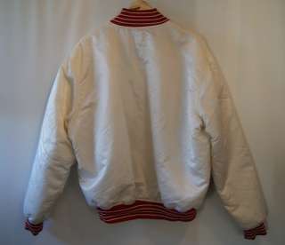 Very Rare Vintage White Red Chicago Bulls Starter Satin Jacket Jordan 