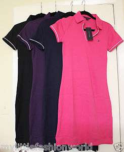 New TOMMY HILFIGER Womens Emma Polo Dress Pink Blue Purple Black S M 