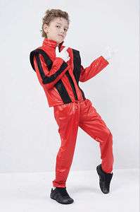 MICHEAL JACKSON CHILD SUPER STAR COSTUME RED ALL SIZES  