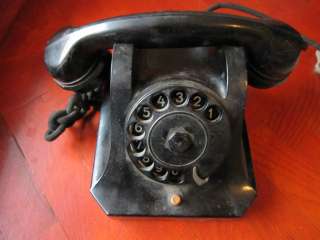 Vintage Black Rotary Telephone, Bakelite , about 1920  