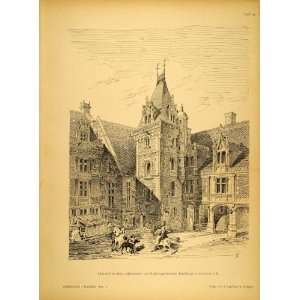  1891 Print Chateau Blois Royal Castle Tower France 