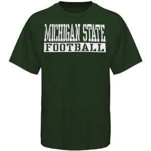  NCAA Michigan State Spartans Green Stencil Football T 