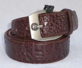 Mens Designer Style Lion Leather Brown Croco Belt M LXL  