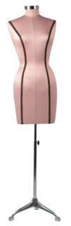 Woman Bridal Mannequin Dress Form Pink and Brown Fabric  