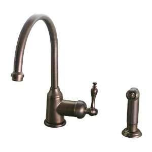    Handle Kitchen Faucet with Matching Side Spray, Oil Rubbed Bronze