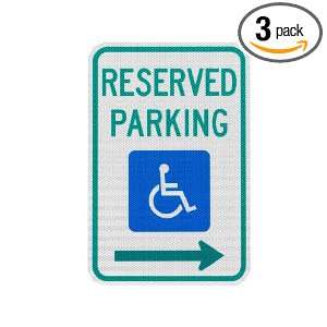  Handicapped Parking Sign, Reserved Parking with Right Arrow 12 x 
