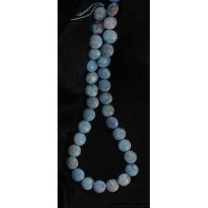  RARE LARIMAR COIN SHAPED BEADS 12mm~ 