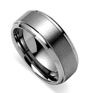  Mens Wedding Band, Tungsten Ring, Titanium Color Ring 