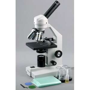 AmScpe 40x 1600x Vet Lab Compound Microscope + Mechanical Stage 