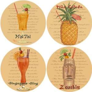  Tropical Cocktails Absorbent Coasters