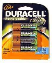 Duracell Rechargeable Nimh AA Batteries, 4 pack  