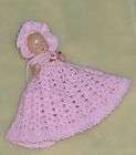 Thread Crochet Gown & Bonnet fits Vintage 3.5 Nancy Ann Baby #2557