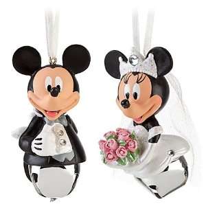 Celebration Wedding Minnie and Mickey Mouse Ornament Set