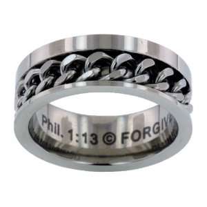    Chain (Phil. 1:13) Band Stainless Steel Ring size 8: Jewelry