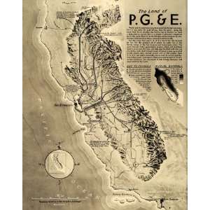  1939 Pacific Gas Electric Central Valley CA P.G.&E. Map 