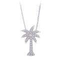 10kt White Gold 1/6ct TDW Palm Tree shaped Diamond Necklace (J K, I1 