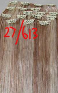 AAA+20~26 Remy Human Hair 17pcs Clips In Extensions 8Pcs 105g(+ 2g)