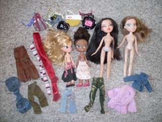 Bratz Lot 7 & 9 Dolls, Clothes, Purses, Accessories  