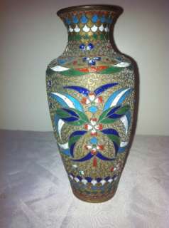 Antique Champleve Cloisonne Vase  