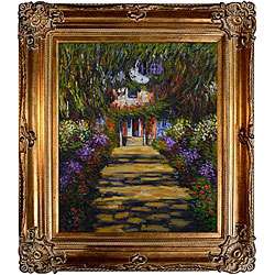 Monet Garden Path at Giverny Canvas Art Oil Painting  Overstock
