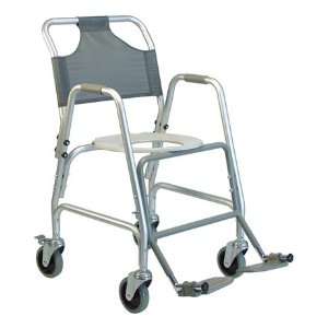  Deluxe Aluminum Shower Transport Chair with Foot Rests 