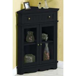  French Country 24w Corner Cabinet With Glass Doors