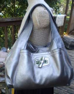 MAKOWSKY LARGE Satchel Tote Handbag Metallic Soft Leather  