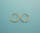   Yellow Gold Endless Baby Hoop Earrings Kids Childrens Tubular 10mm