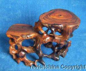 Unique Excellent Rosewood Wood Carving Double Stands  
