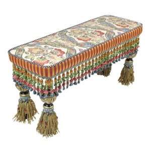  MacKenzie Childs Tassel Tapestry Bench Light, Florentine 3 