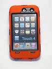 Orange & Black New Hotter iPod Touch 4 Shock Defender Cover Case Box