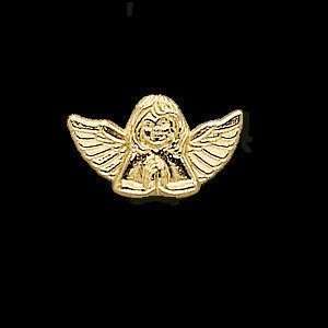   Yellow Gold 10.00X18.00 mm Praying Angel Lapel Pin CleverEve Jewelry