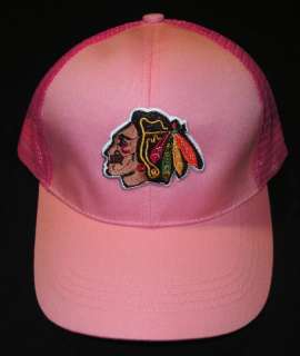 Chicago Blackhawks PINK Baseball Hat Cap *NEW*  