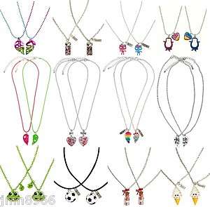   BFF Best Friends 2pc Necklace Set Heart/Soccer/Frog & More NEW  