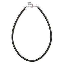 Black Satin Cord Necklaces with Clasp (Set of 2)  
